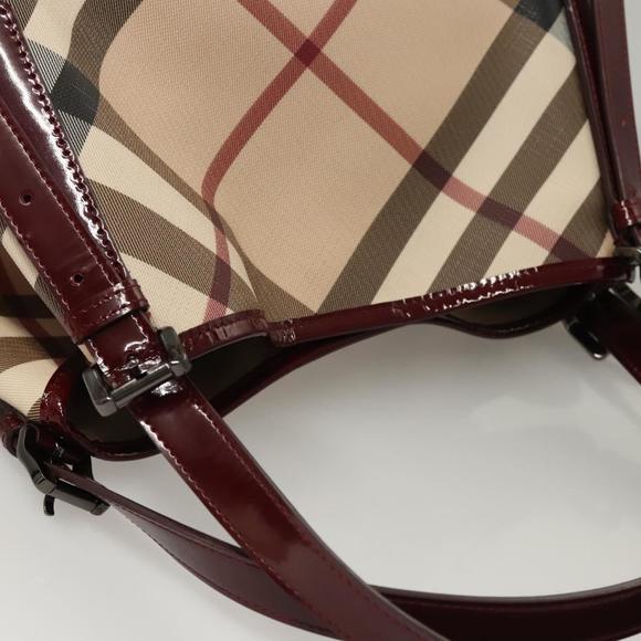 BURBERRY Nova Check Tote Bag PVC Beige Auth BD1409 - Picture 6 of 16